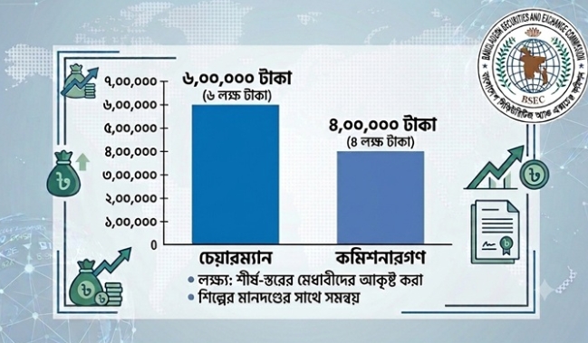 বিএসইসি চেয়ারম্যানের বেতন ৬ লাখ, কমিশনারদের ৪ লাখ টাকার প্রস্তাব